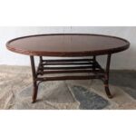 Mesa De Sala, Oval, Caña Y Madera - Imagen 2