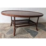 Mesa De Sala, Oval, Caña Y Madera - Imagen 3