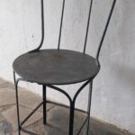 Silla De Hierro, Tipo Bar, Asiento De Chapa