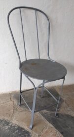 Silla De Hierro, Tipo Bar, Asiento De Chapa - Imagen 2