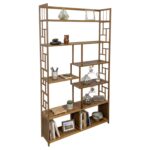 Estantería De Bambú Multiuso, Estilo Celosía - 7 Niveles