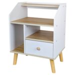 Mesa De Luz Moderna, 1 Cajón Y Estantes