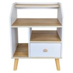 Mesa De Luz Moderna, 1 Cajón Y Estantes - Imagen 2