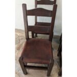 Silla De Madera Dura, Rustica, Asiento En Cuero - Imagen 3