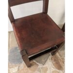 Silla De Madera Dura, Rustica, Asiento En Cuero - Imagen 5