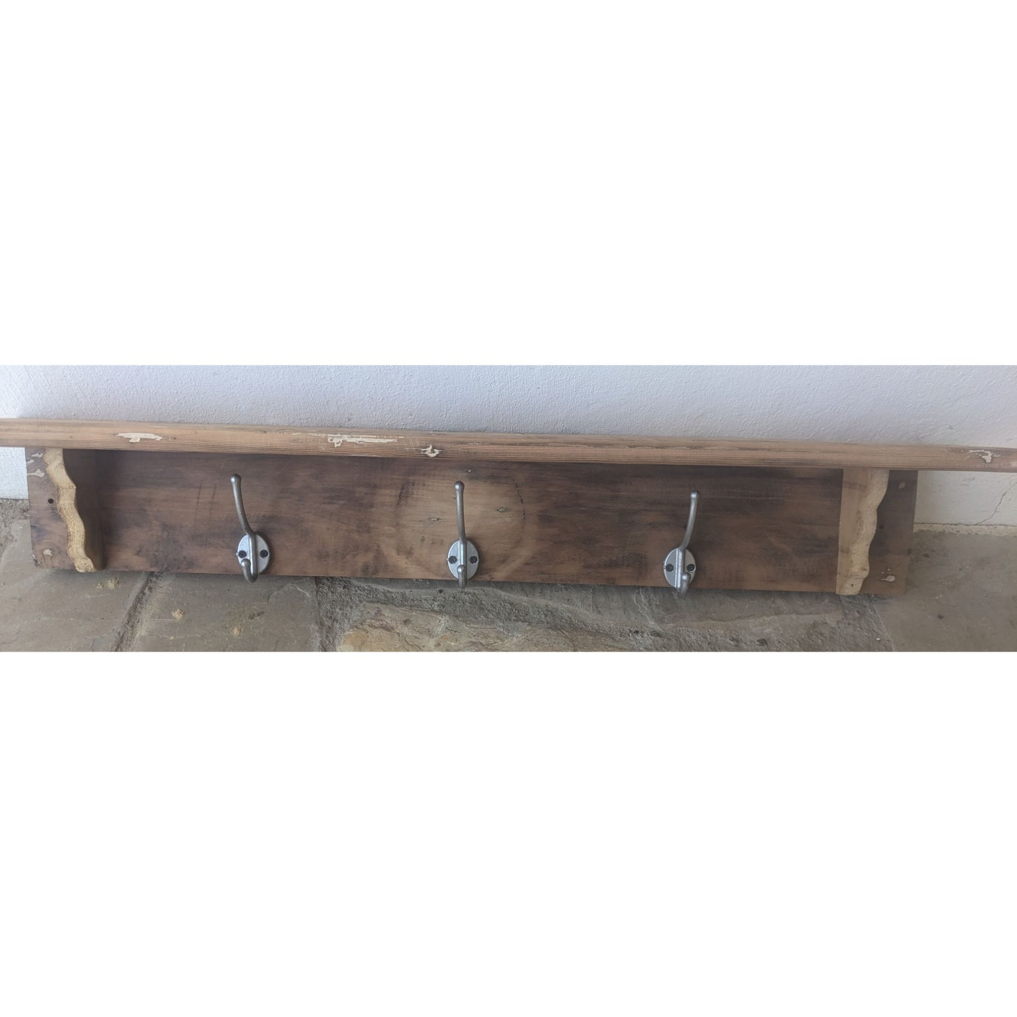 A1791_01 Perchero Horizontal Rustico, Madera, 3 Perchas - Imagen 1