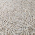 Alfombra De Centro Circular De Junco Natural Con Flecos De Hilo - 150 Cm - Imagen 4