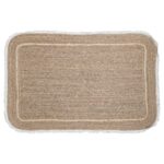 Alfombra Rectangular De Centro, Junco Natural Con Flecos De Hilo - 100x152 Cm