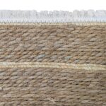Alfombra Rectangular De Centro, Junco Natural Con Flecos De Hilo - 100x152 Cm - Imagen 3