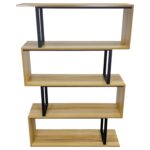 Estantería Moderna Multiuso De Metal Y Madera - 5 Niveles - Imagen 3