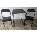 Juego Tipo Bar, Mesa + 2 Sillas De Hierro