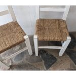 Silla De Madera Rustica, Patinada, Asiento De Cardo - Imagen 3