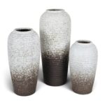 Set Jarrones De Cerámica Decorativo, Modelo Cónico - 3 Unidades